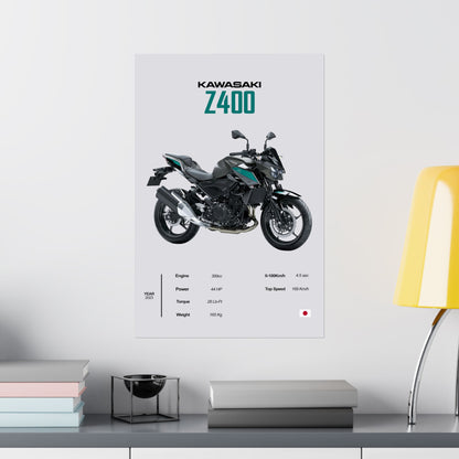 Kawasaki Z400 Vertical Poster