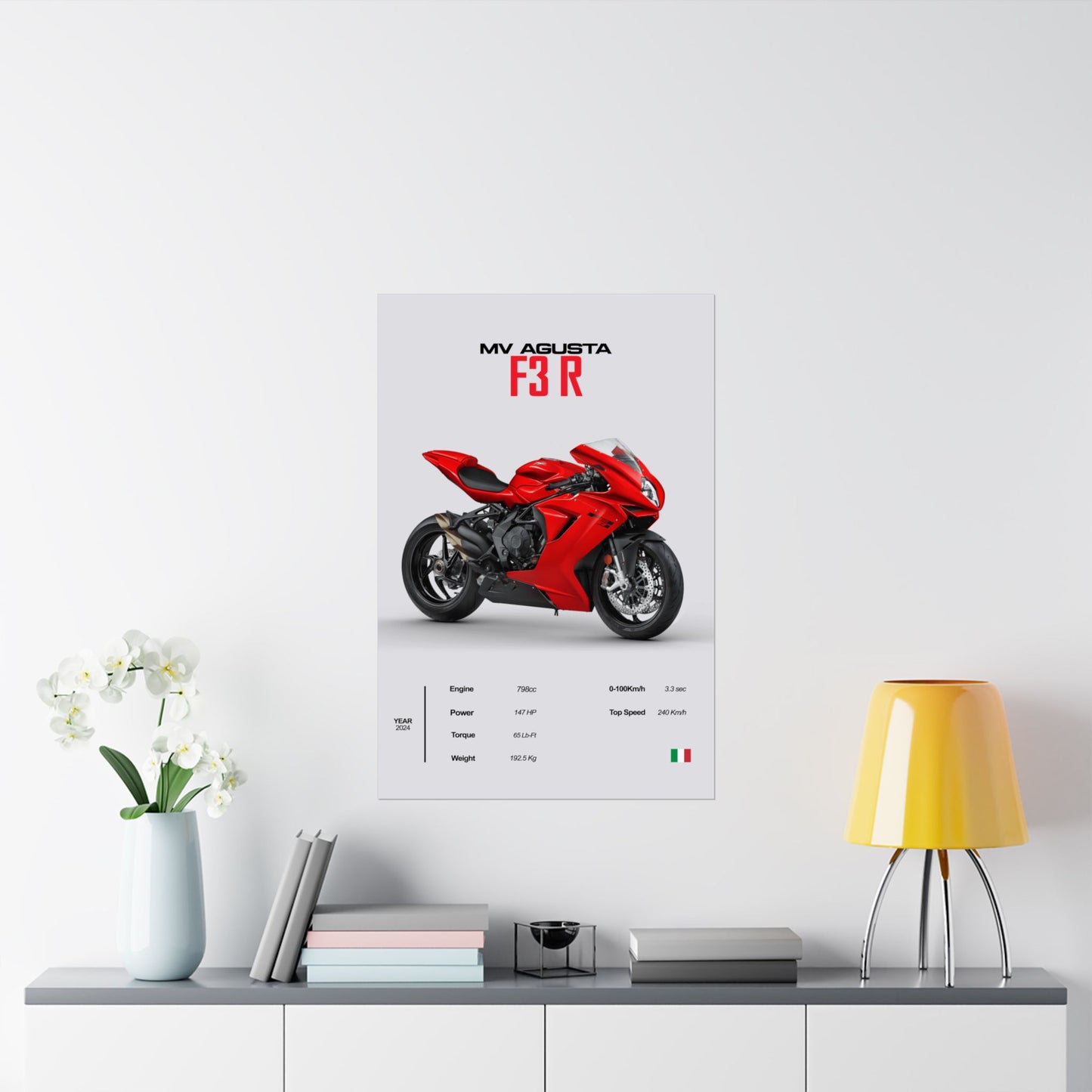 MV Agusta F3 R Vertical Poster