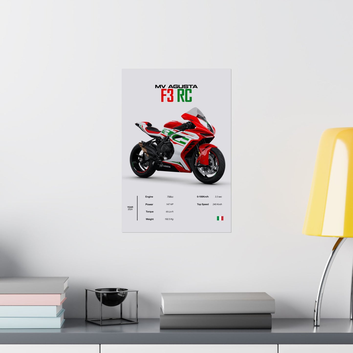 MV Agusta F3 RC Vertical Poster