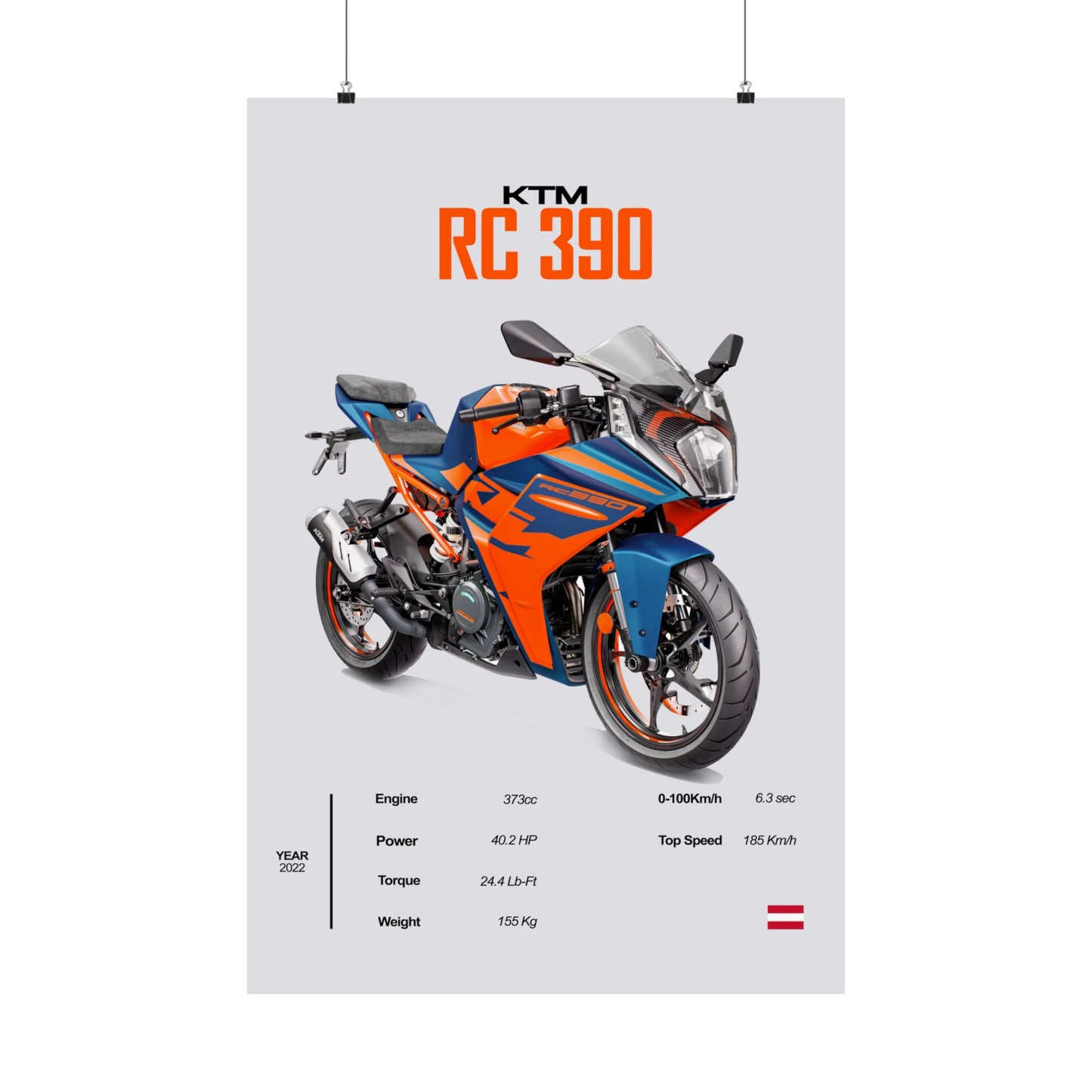 KTM RC 390 Vertical Poster