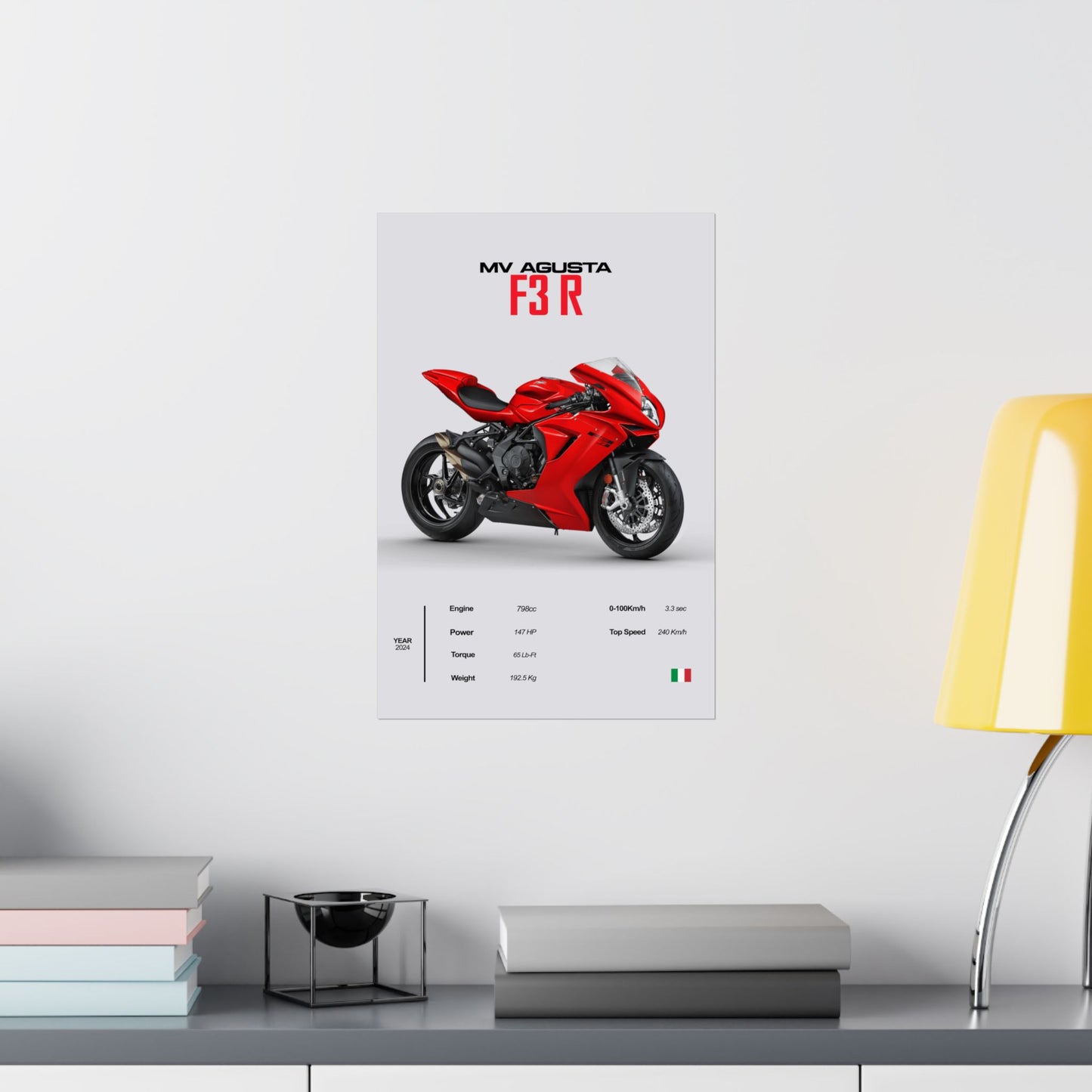 MV Agusta F3 R Vertical Poster