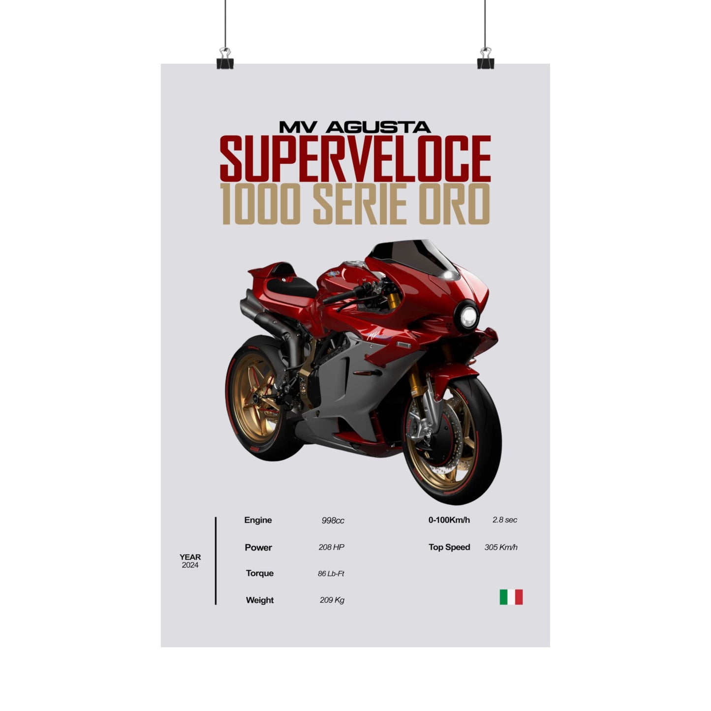 MV Agusta Superveloce 1000 Serie Oro Vertical Poster