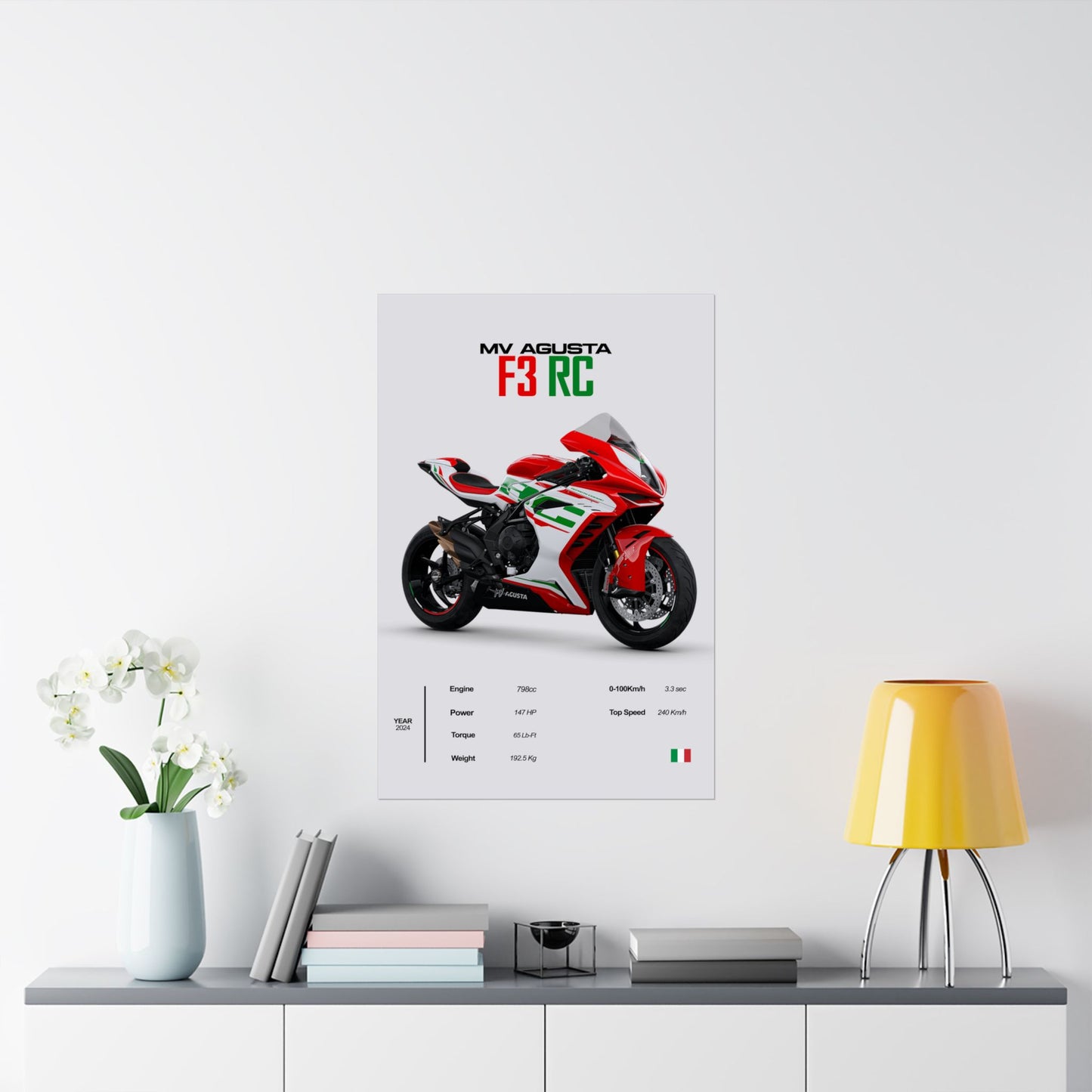 MV Agusta F3 RC Vertical Poster