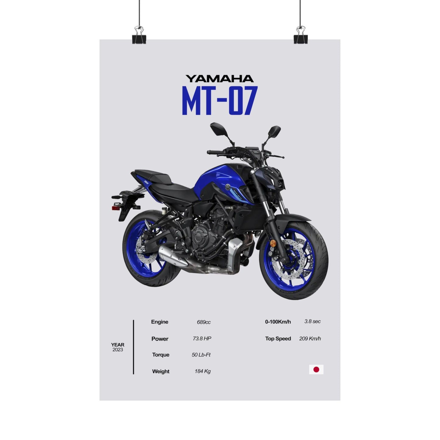 Yamaha MT-07 Vertical Poster