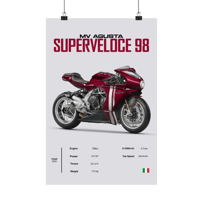 MV Agusta Superveloce 98 Vertical Poster