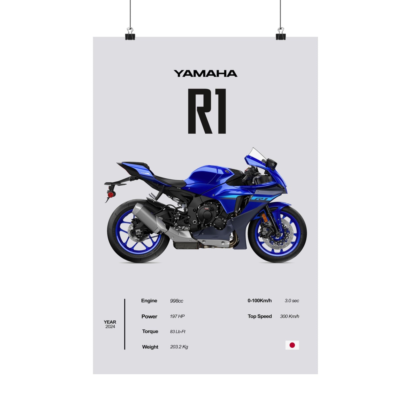 Yamaha R1 Vertical Poster