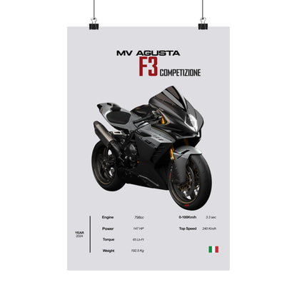 MV Agusta F3 Competizione Vertical Poster