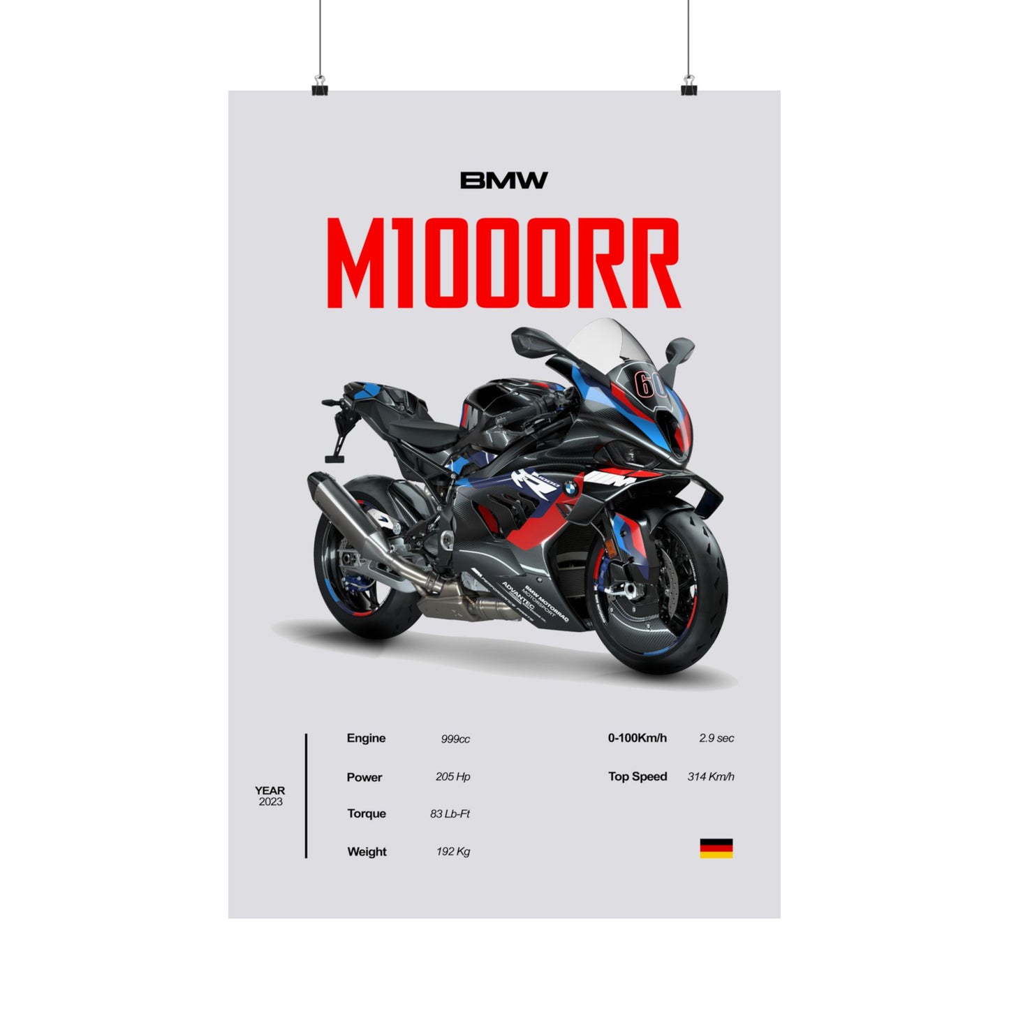 BMW M1000RR Vertical Poster