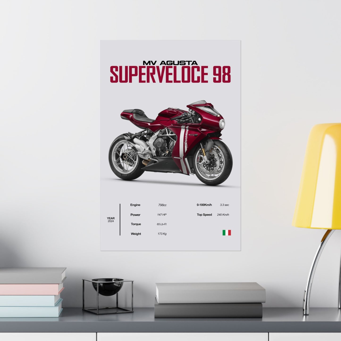 MV Agusta Superveloce 98 Vertical Poster