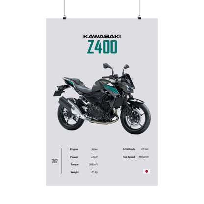 Kawasaki Z400 Vertical Poster