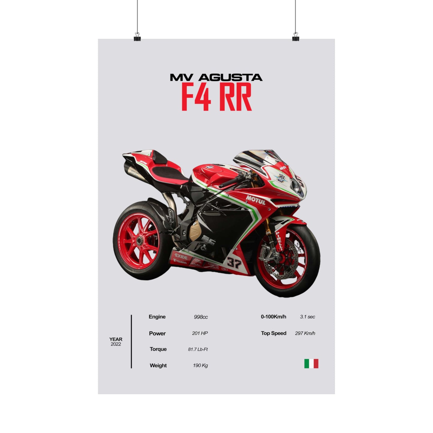 MV Agusta F4 RR Vertical Poster