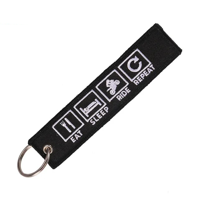 Motorcycle Keychain – Embroidered Keyring