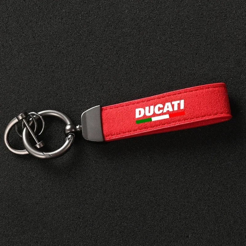 Ducati Suede Keychain Lanyard – Motorcycle Keyring