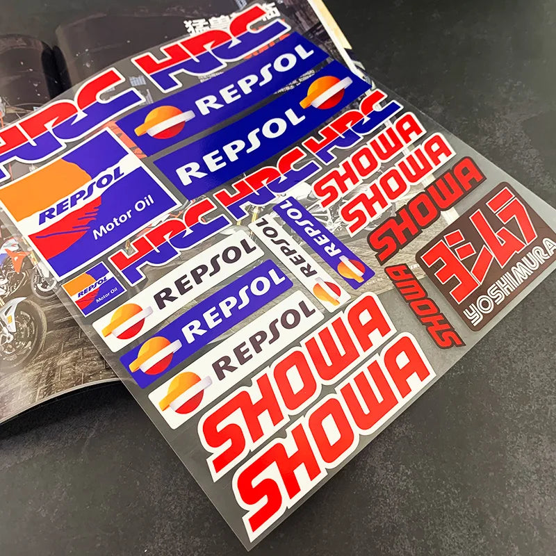 Reflective Repsol Sticker Set - Honda Yoshimura & HRC Edition