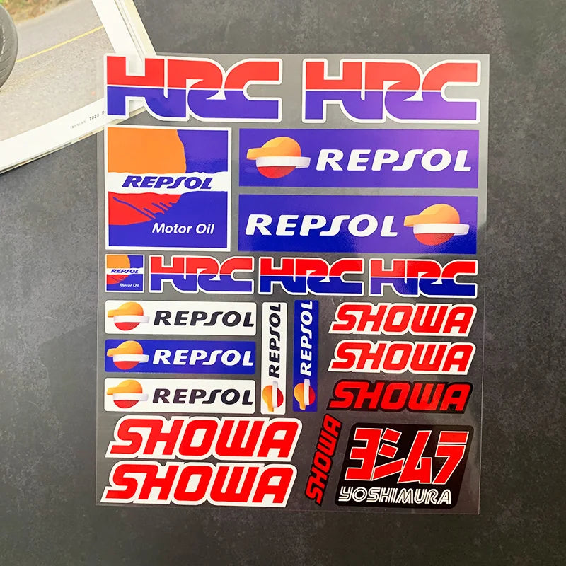 Reflective Repsol Sticker Set - Honda Yoshimura & HRC Edition