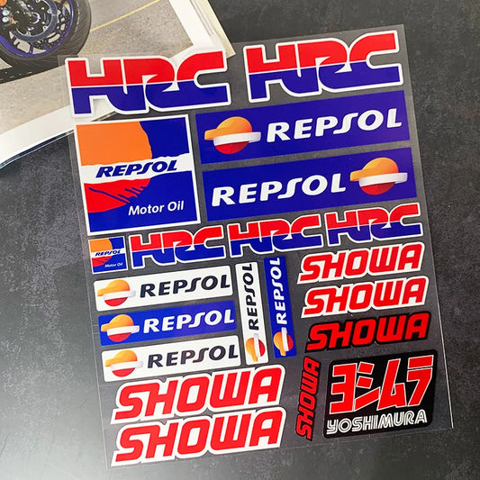 Reflective Repsol Sticker Set - Honda Yoshimura & HRC Edition