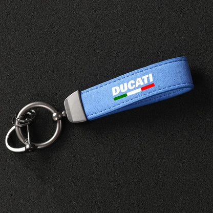 Ducati Suede Keychain Lanyard – Motorcycle Keyring