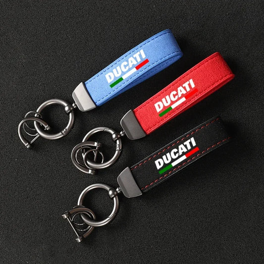 Ducati Suede Keychain Lanyard – Motorcycle Keyring